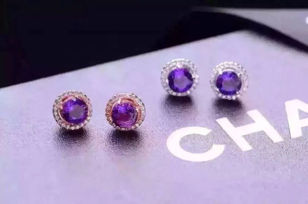 Женские серьги из серебра 925 пробы с натуральным кристаллом | Украшения и