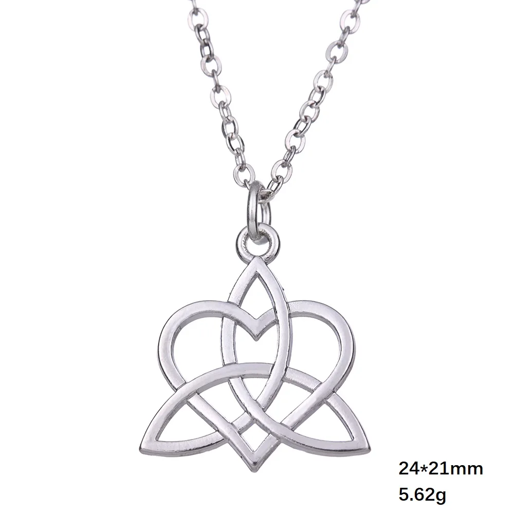 necklace3 Teamer, ирландские серьги с узлом кельтики для женщин, Простые Модные ювелирные изделия, серебряный цвет, волшебные висячие серьги Wicca Viking для женщин - Окраска металла: necklace3