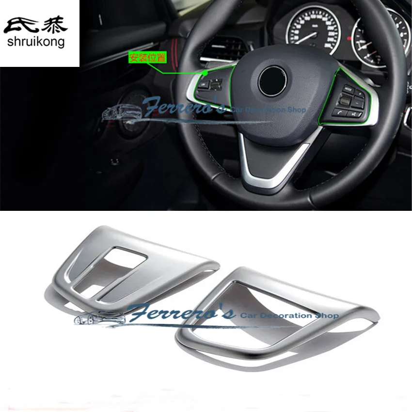 

2PCS/Lot Car Stickers Styling ABS for BMW 2 Series Station Wagon 218 F22 Steering Wheel Button Decorative Cover Sequins