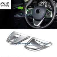 2pcslot car stickers styling abs for bmw 2 series station wagon 218 f22 steering wheel button decorative cover sequins