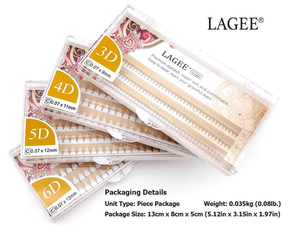 LAGEE 3D 4D 5D 6D предварительно сделанная русская объемная сушилка для ресниц расширение русский объем предварительно сделанные ресницы
