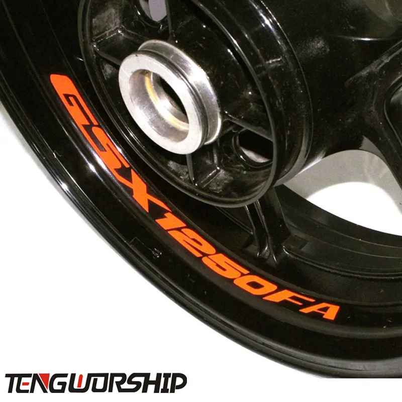 Teng Worship 8 X CUSTOM INNER RIM DECALS WHEEL Reflective STICKERS STRIPES for SUZUKI GSX1250FA GSX 1250FA | Автомобили и