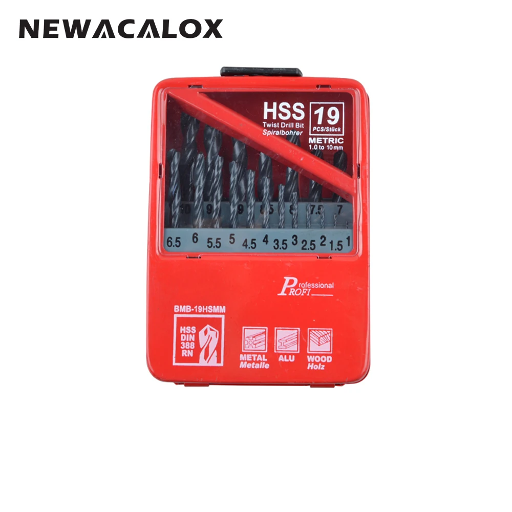 Набор быстрорежущих стальных сверл NEWACALOX с круглым хвостовиком и черным оксидом 1