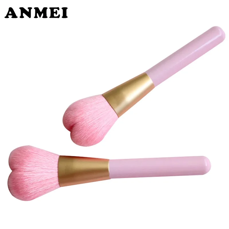 2018 Pink Heart shape brushes Concealer Powder Blush Multi-function Foundation Face Make up Brush Tools Professional Beauty Cosm | Красота и