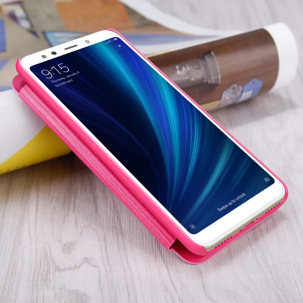 Для xiaomi mi a2 чехол 5,99 дюймов NILLKIN блестящий чехол-флип smart wake up view window Пластиковая Задняя крышка для xiaomi mi 6x чехол