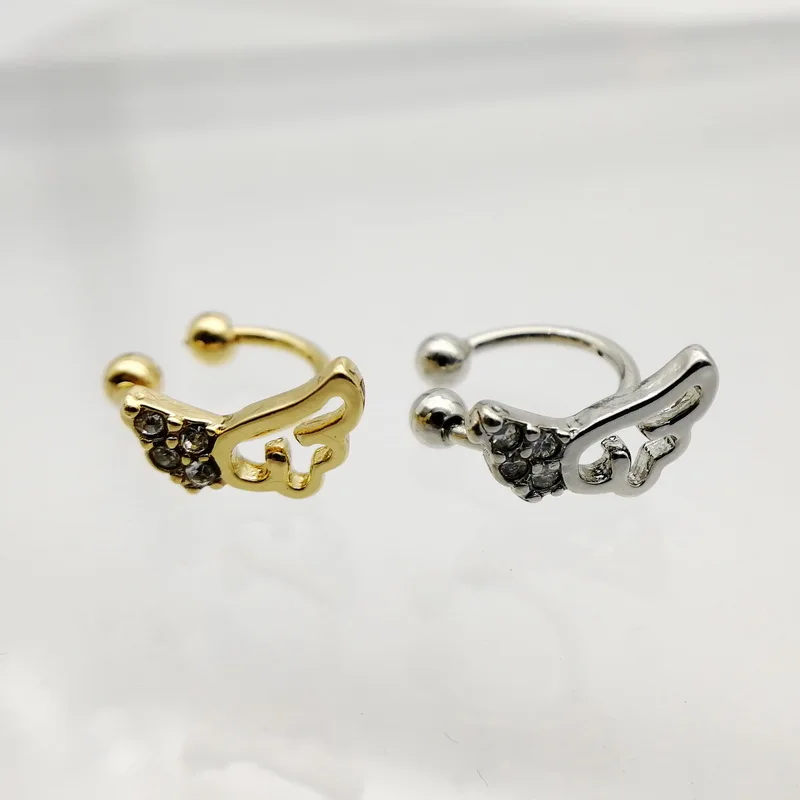 Clearance sale Fashion Ear Cuff hollow mini wing/heart/fairy Crystal No Pierced Clip Earrings For Women | Украшения и аксессуары
