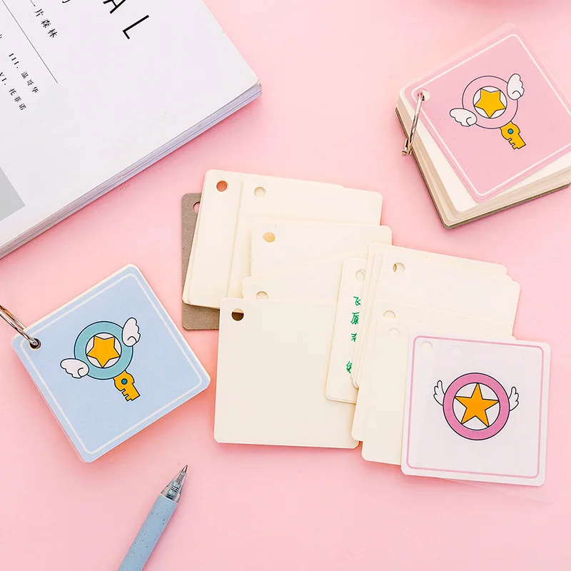 Kawaii аниме кольцо блок блокнот пустая бумажная наклейка этикетка милый школьный