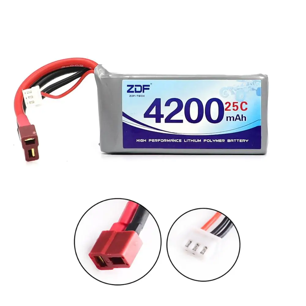 ZDF хорошее качество 2 шт. Rc Lipo батарея 7 4 В 4200 мАч 2S 25C Max50C для Wltoys 12428 12423 1:12 RC