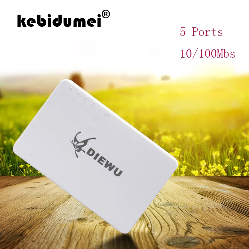Сетевой коммутатор kebidumei Mini Fast Ethernet LAN RJ45 5 портов хаб для настольного ПК Адаптер
