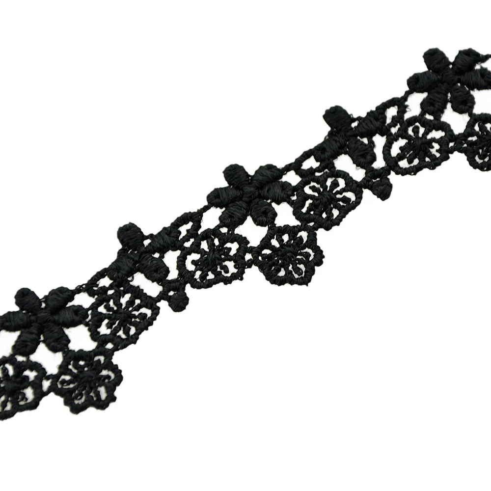 Feelshine Punk Rock Style Gothic Black Lace Rope Hollow Out Chain With Antique Gold-Color Purple Flower Choker Necklace | Украшения и