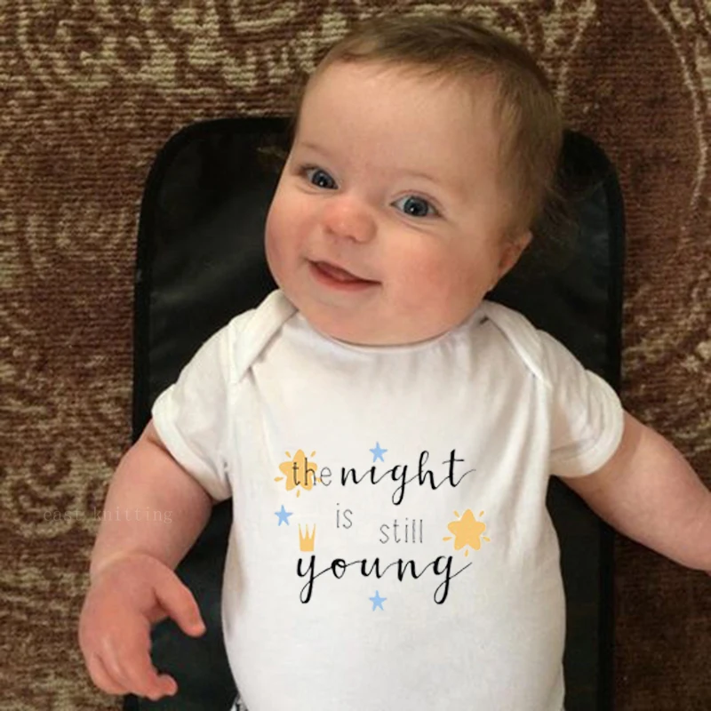 Комбинезон детский DERMSPE хлопковый с коротким рукавом буквенным принтом | Детская