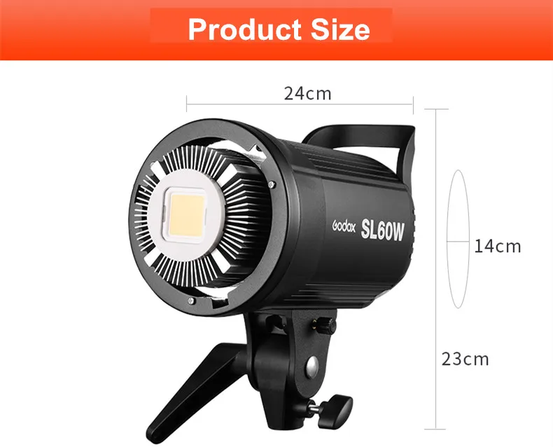 Godox SL-60W 5600K светодиодный Foto лампа Bowens светодиодный светильник для видеосъемки Для фото телефона DSLR камера светильник ing Studio Фотография