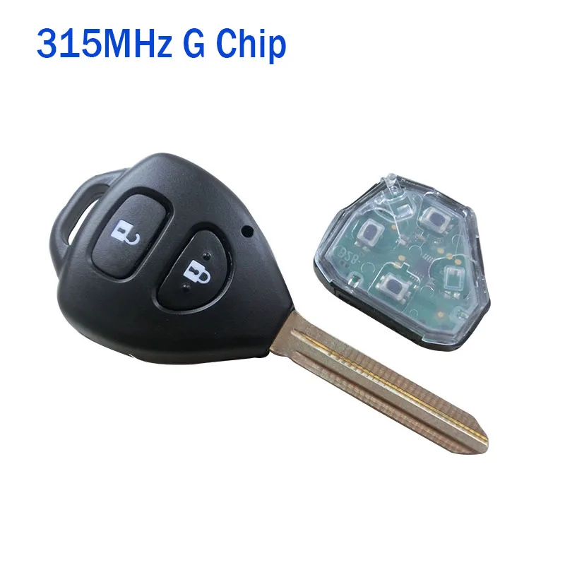 2 Botones дистанционный брелок 315MHz 4d67 чип для Toyota RAV4 Corolla Europa 2006-2010