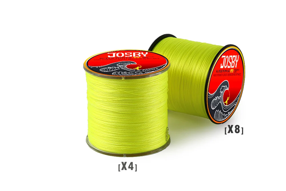 JOSBY, 12 шт., 300 м, 500 м1000м, плетеная леска, многофиламентная, PE, 4 и 8 нитей, рыболовный шнур, 12 лб-80 фунтов, мощная Японская Технология