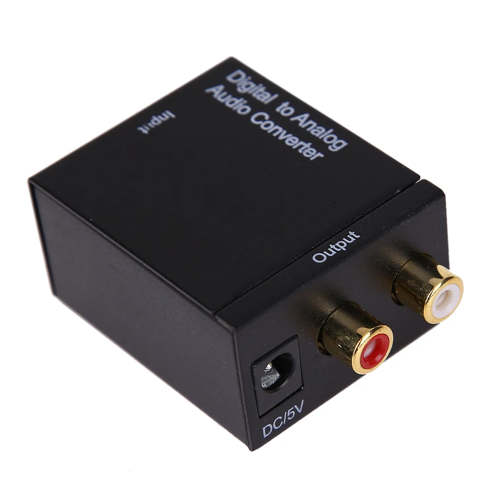 Adaptador convertidor de Audio Digital a analógico, Adaptador Coaxial óptico, RCA, Toslink