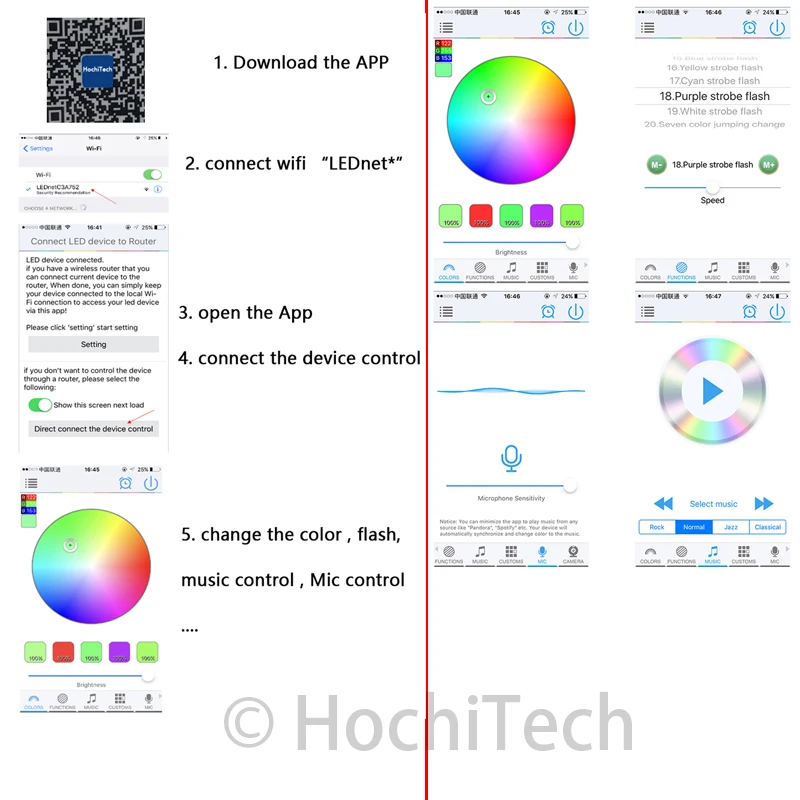 Беспроводной RGB многоцветный светодиодный ангельский глаз с Wi-Fi