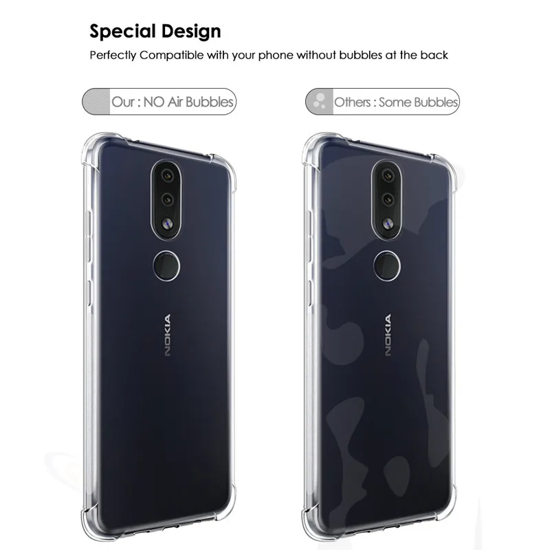 Qosea для Nokia 4 2/1 Plus чехол телефона Ультратонкий Clrar Silm силиконовый мягкий TPU 7 1X7