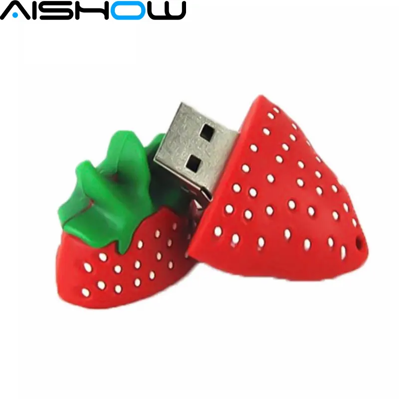 С мультипликационным принтом в виде клубники USB флеш-накопитель 4GB/8GB/16GB/32GB/64 ГБ