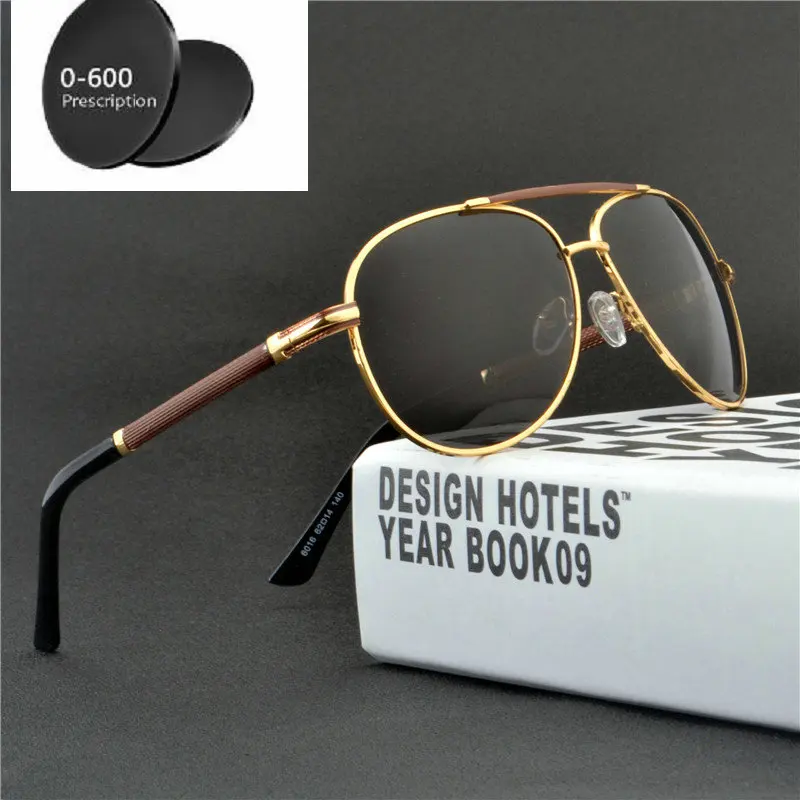 gold-gray lens-200 Очки по рецепту от 0 до 6,0 для близорукости для мужчин и женщин, поляризованные зеркальные линзы, солнцезащитные очки с диоптриями, Близорукие Солнцезащитные очки NX - Цвет линз: gold-gray lens-200