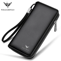 williampolo bag for phone leather men long wallet large compartment 35 card holder wallet portefeuille homme cuir pl171333