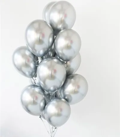 10 Silver Balloon Серебряные звезды вечерние столовые приборы одноразовые бумажные тарелки и стаканы столовые салфетки соломинки деревянная ложка/нож/вилка с хромированной звездой воздушный шар - Цвет: 10 Silver Balloon
