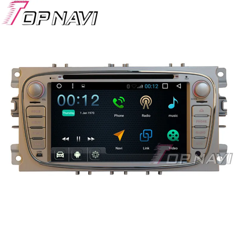 TOPNAVI четырехъядерный 16G Android 6 0 Автомобильный Радио Стерео GPS навигация для Ford Focus