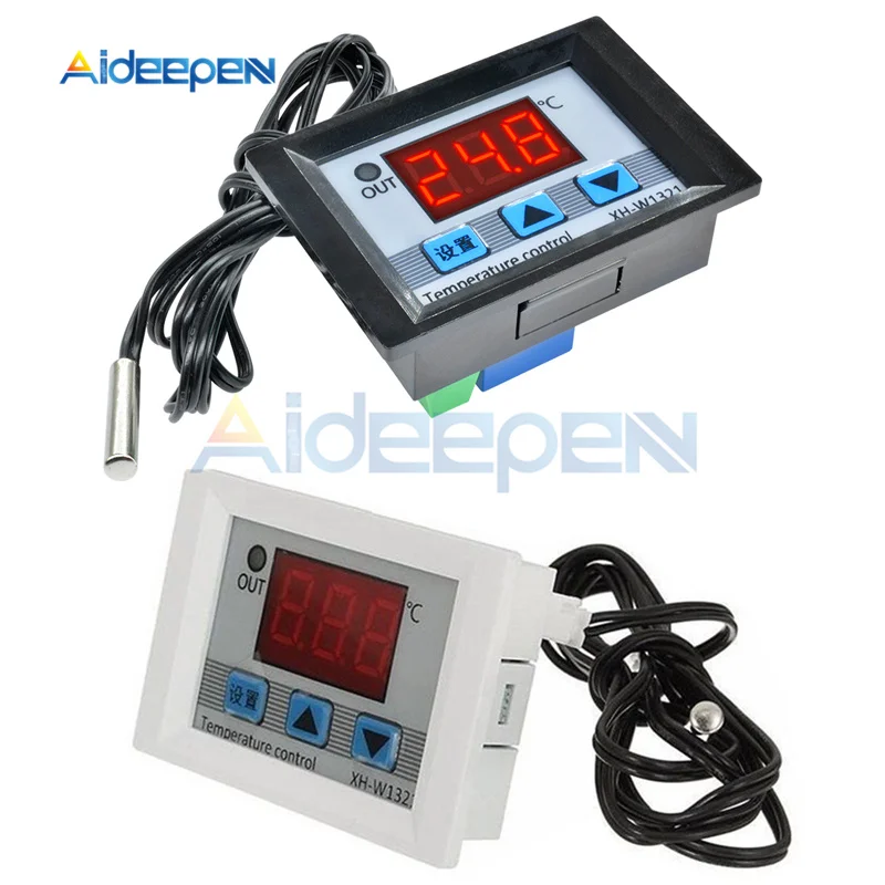 Цифровой термостат 12 в постоянного тока 10 а светодиодный регулятор температуры