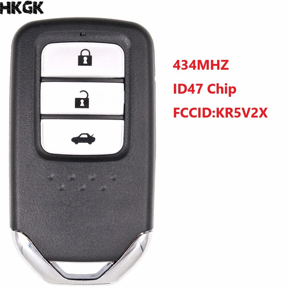 Умный Автомобильный ключ с 3 кнопками 434 МГц 47 чипов для Honda City/Jazz Civic Grace XR V Bean Wisdom X