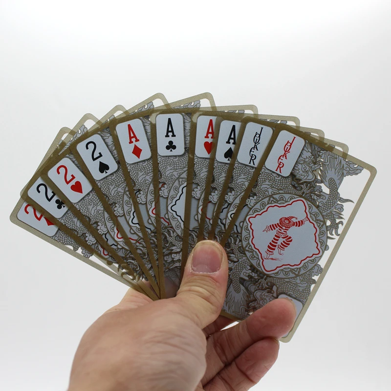 Высокое качество пластик ПВХ покер водонепроницаемый прозрачный золотой край