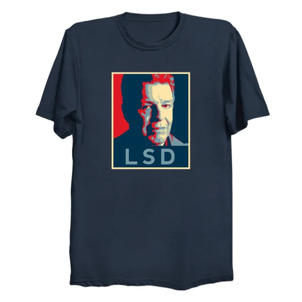 Новая мужская футболка с принтом хлопковая надписью Walter LSD круглым вырезом