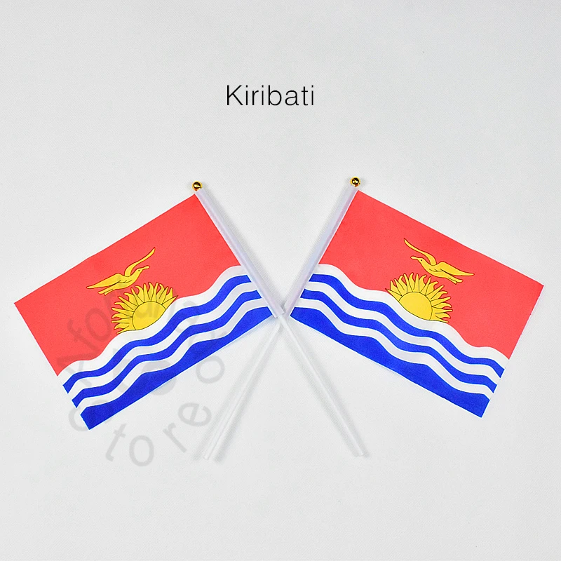 Kiribati 14*21 см 10 шт. флаг-баннер ручной машущий флаг для встреч парадов искусственная