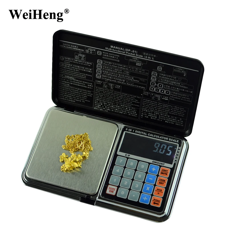 Многофункциональные цифровые весы 6 в 1 электронные с золотым карманом 200 г 0 01