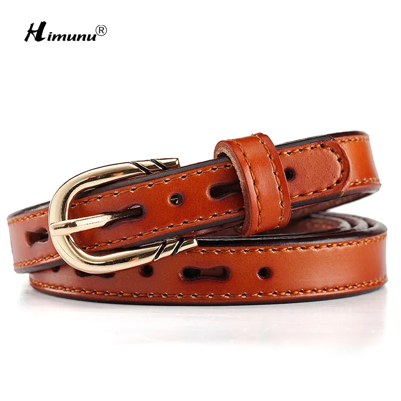 Женские ремни из натуральной кожи женские с пряжкой воловьей золотым