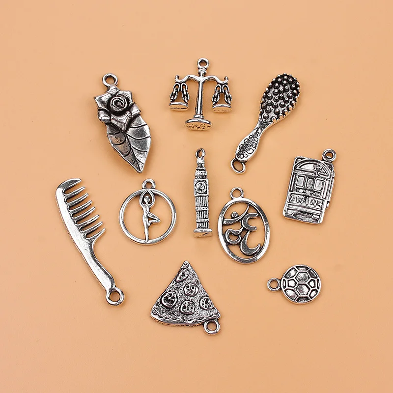 10 шт. серебряные подвески для волос в античном стиле|charm charm|charms for jewelryaccessory charm |
