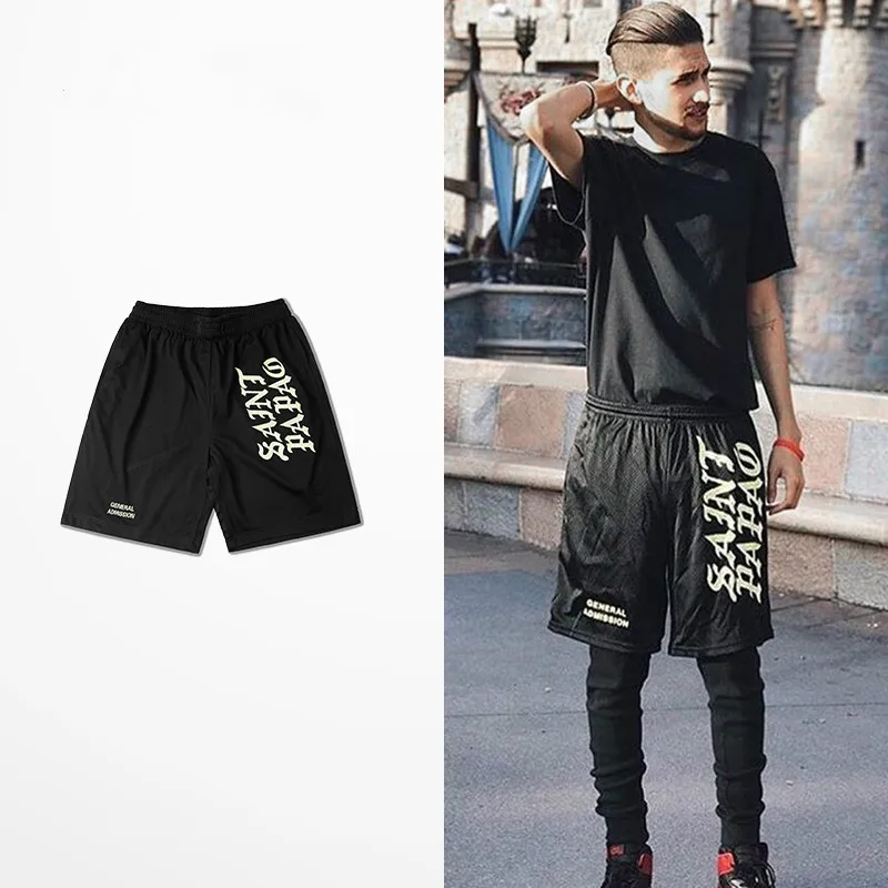 

I Feel Like Pablo Men Shorts Men Casual Spring Summer New Shorts Breathable Mesh Saint Pablo Saint Papao Shorts Kanye West