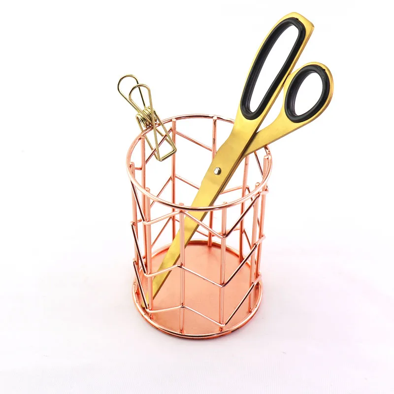 Пачка 1 шт. розовая золотая металлическая ручка держатель коробка органайзер