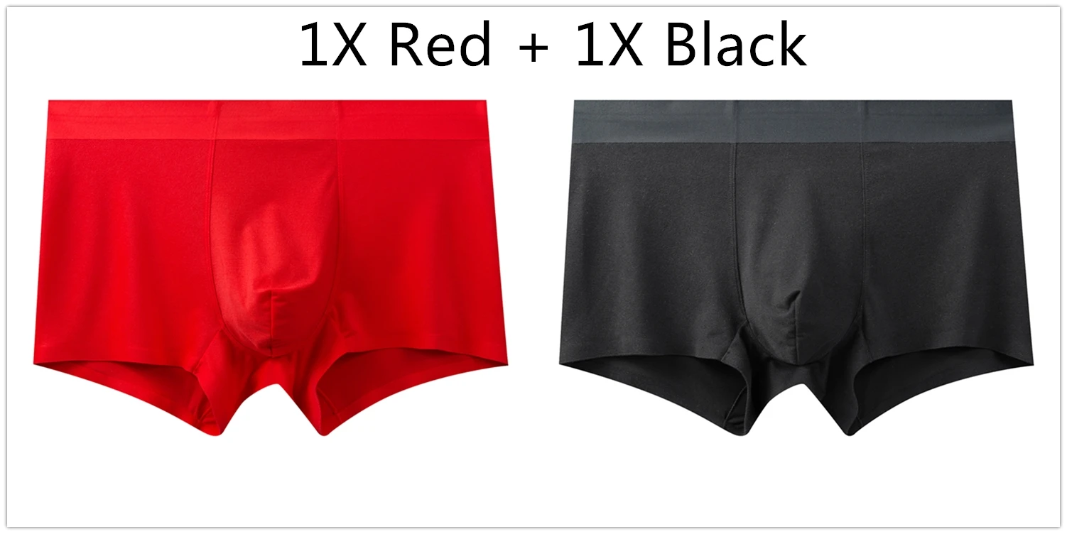 1x Red 1x Black EVES, мужское 3D нижнее белье, боксеры, высокая эластичность, Cueca, мужские трусы, мужские шорты-боксеры, дышащие мужские трусы, мягкие мужские боксеры, Homme - Цвет: 1x Red 1x Black