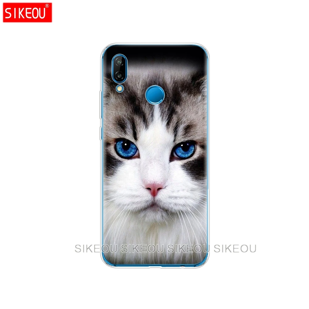 32347 Силиконовый чехол для телефона huawei P20 P7 P8 P9 P10 Lite Plus Pro p smart милый черный кот - Цвет: 32347