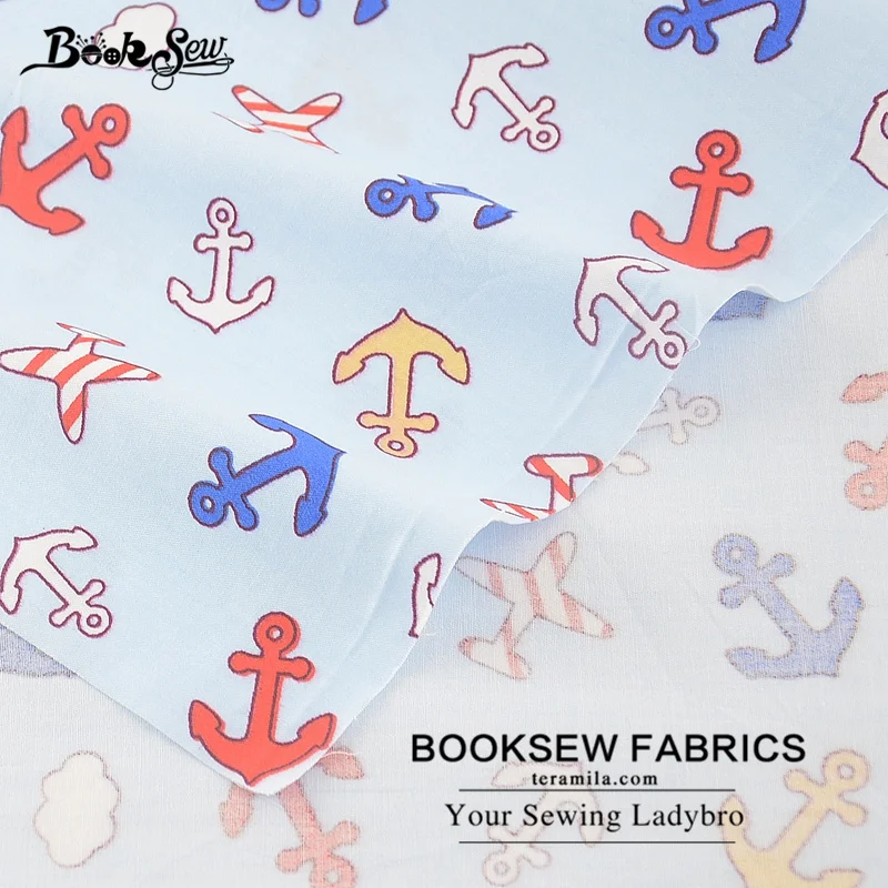 Booksew 100% хлопчатобумажная саржевая ткань для шитья морской якорь узоры стеганый