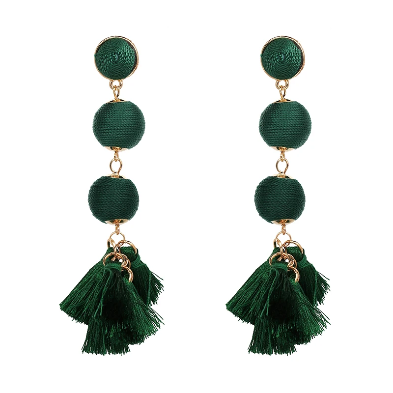 JURAN,, модные ювелирные сережки с кисточками Boho, женские,, новые, Pom, этнические, ручной работы, серьги-капли, массивные, Brincos