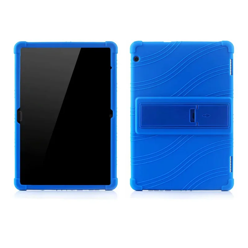 navy Силиконовый чехол для huawei mediapad T5 AGS2-W09/L09/L03/W19 10," Чехол-подставка для планшета huawei mediapad T5 10 мягкий Чехол+ пленка+ ручка - Цвет: navy