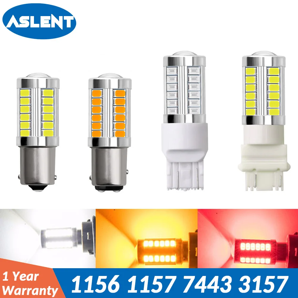 ASLENT T20 W21/5 Вт 7443 светодиодный лампы T25 3157 p27/7 Вт автомобильный тормоз обратного светильник 1157 BAY15D P21/5 w 12V светодиодные лампы 1156 BA15S P21W сигнал поворота