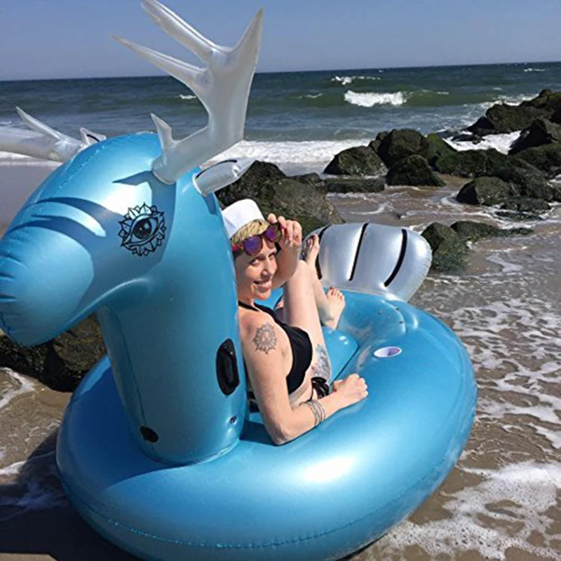 175 см надувной Единорог синий Лось Жираф Блестящий бассейн поплавок матрас