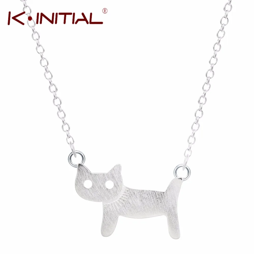 Kinitial 925 пробы серебряное милое ожерелье с кошками s & Кулоны животное детское