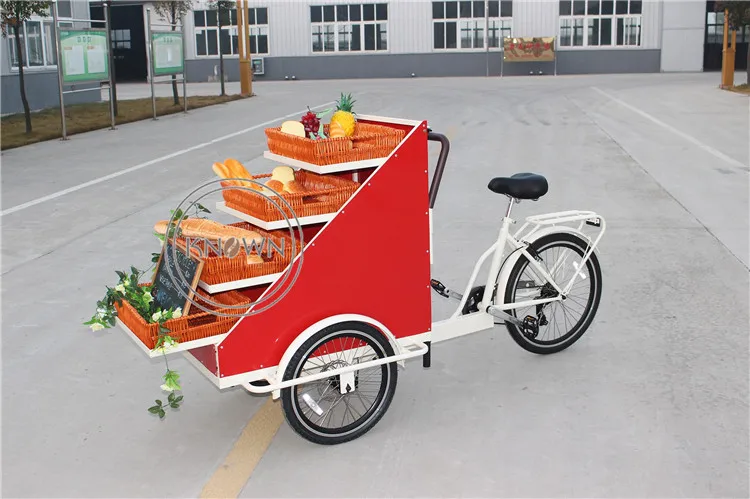 Электрический Грузовой t ricycle Еда тележка для велосипеда цветочниц на свадьбе