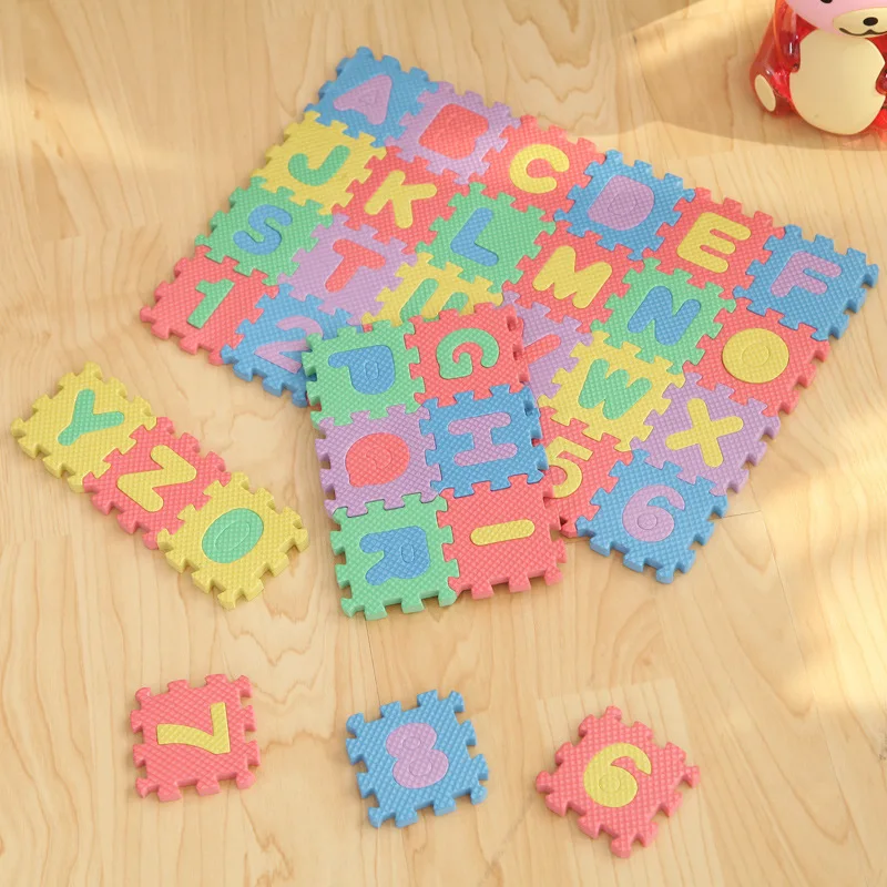 36 шт. 6 см * 0 8 экологичный Английский алфавит Arabia Numeral EVA Foam Puzzle Play Детские игрушки