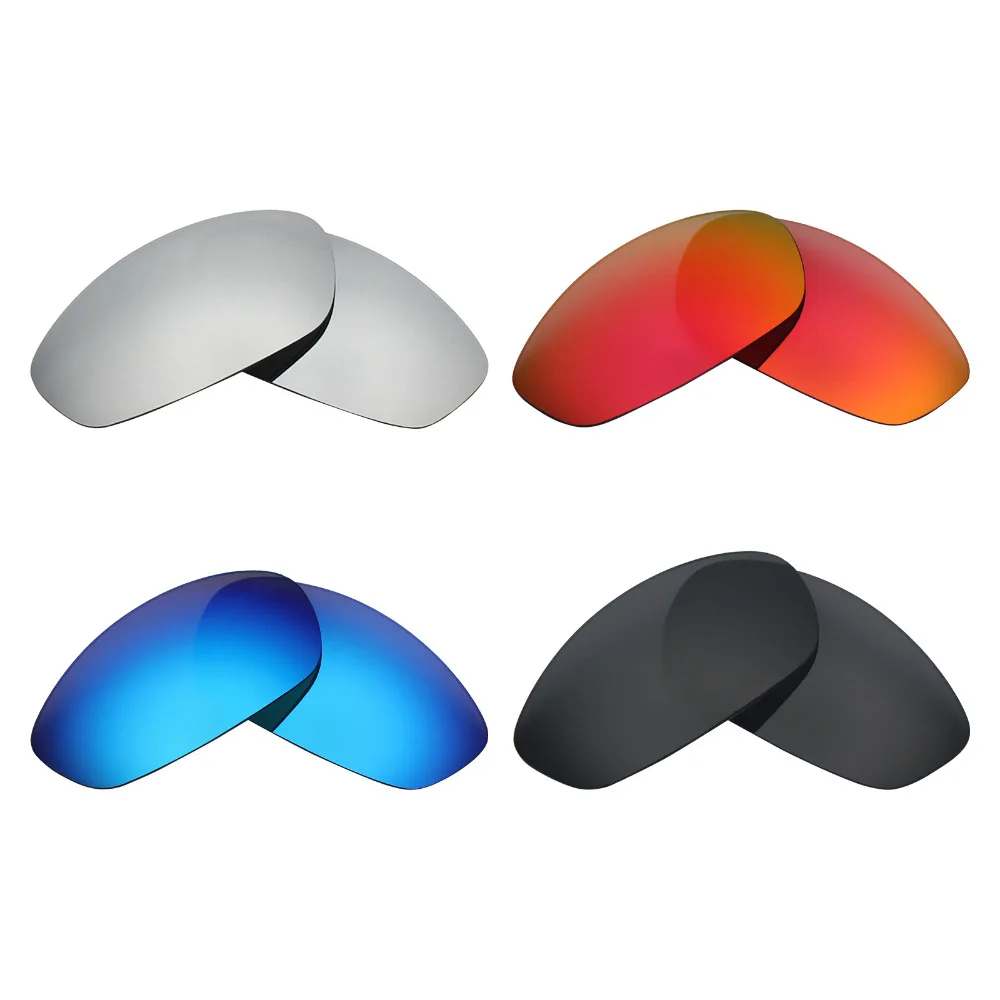 

4 Pairs SNARK POLARIZED Replacement Lenses for Oakley Whisker Sunglasses Stealth Black & Ice Blue & Fire Red & Silver Titanium