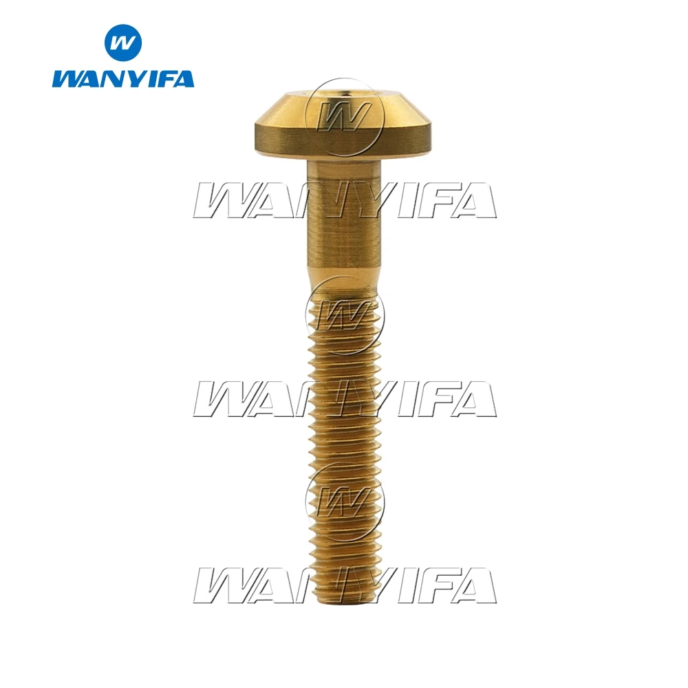 Титановый "Wanyifa" Болт M6 x 12, 15, 20, 25 30 35 мм с плоским верхом с большой головкой для велосипеда мотоцикла тормозной диск Винт - Цвет: Золотой