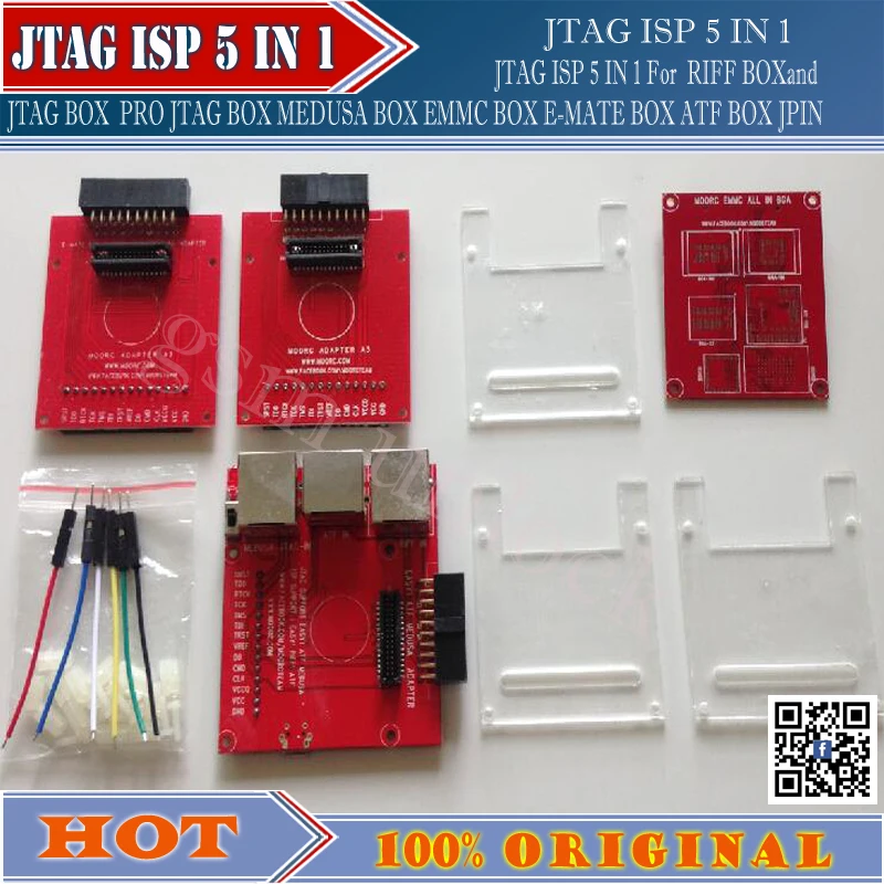 Gsmjustoncct Бесплатная доставка JTAG ISP 5 в 1 для RIFF коробка Медуза памяти на носителе EMMC E