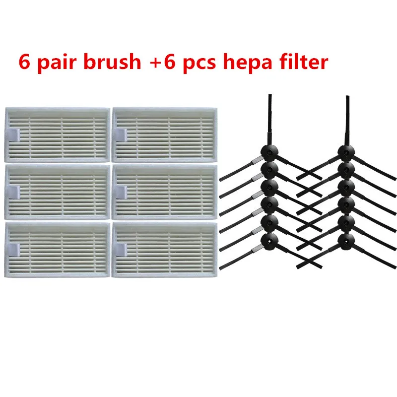 

6* Robot Side Brush and 6* HEPA filter for KITFORT KT-518 kt 518 Robotic Vacuum Cleaner